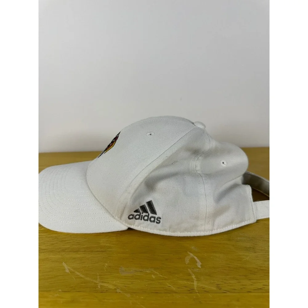 Adidas Hat Unisex One Size White Embroidered Wheel Checker USF Adjustable Strap